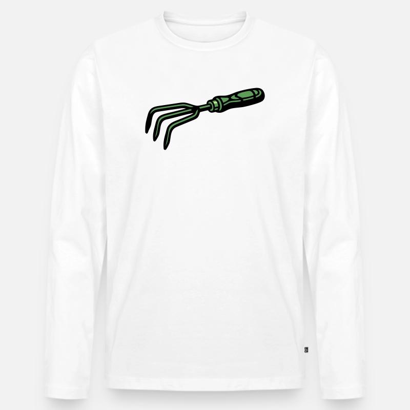 Gartenkralle Handgrubber Icon - Männer Premium Bio Langarmshirt - Weiß