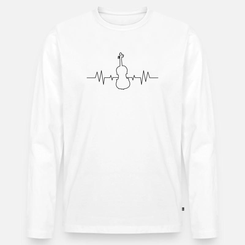 Geige Violine - Männer Premium Bio Langarmshirt - Weiß