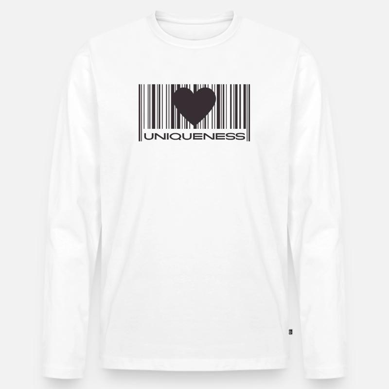 Uniqueness - Männer Premium Bio Langarmshirt - Weiß