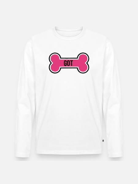 Maman chiot chiot à la clavicule - T-shirt manches longues Premium bio Homme - blanc
