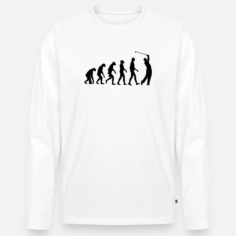 Golf Evolution Golfing - Männer Premium Bio Langarmshirt - Weiß
