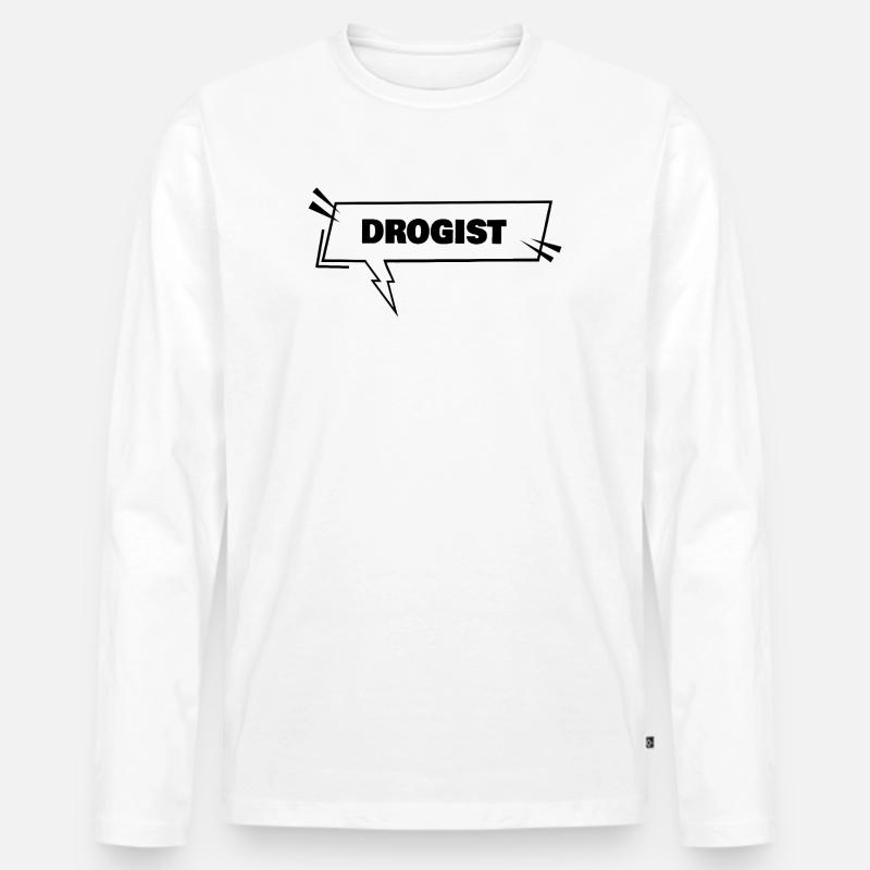 Drogist - Männer Premium Bio Langarmshirt - Weiß