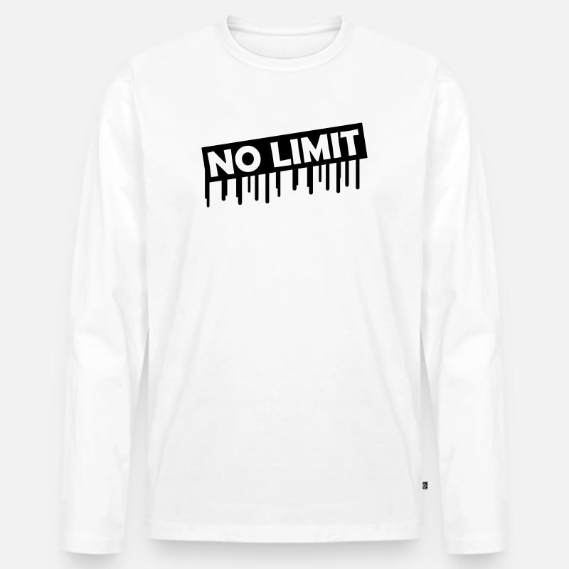 no_limit - Männer Premium Bio Langarmshirt - Weiß