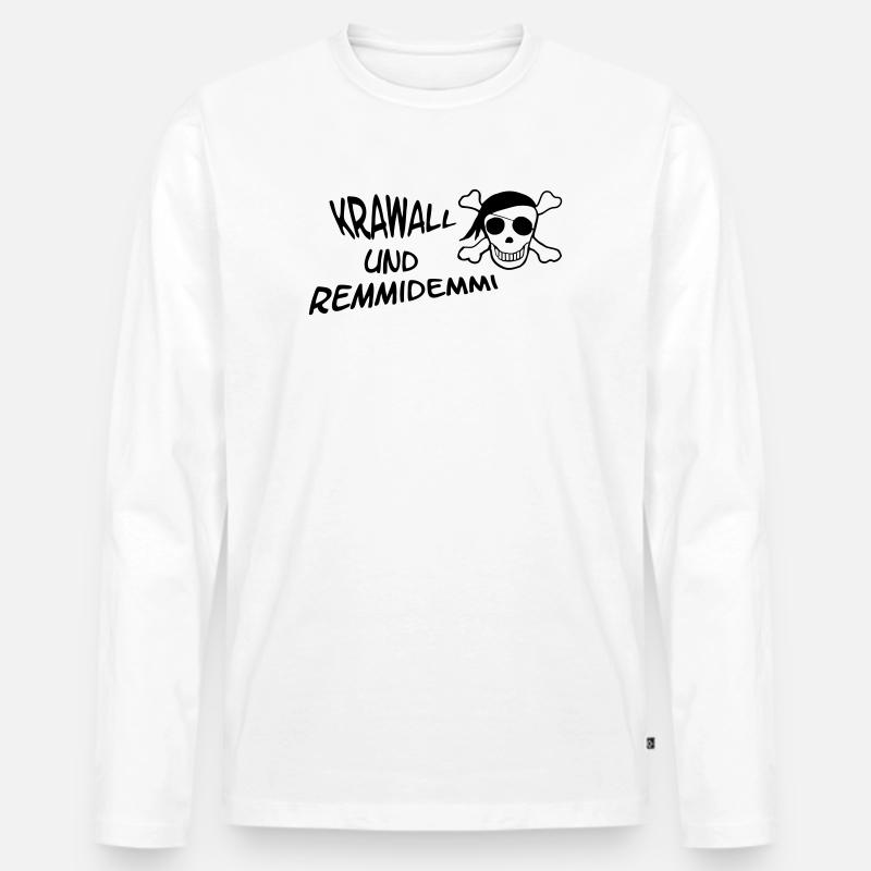 Krawall und Remmidemmi - Männer Premium Bio Langarmshirt - Weiß