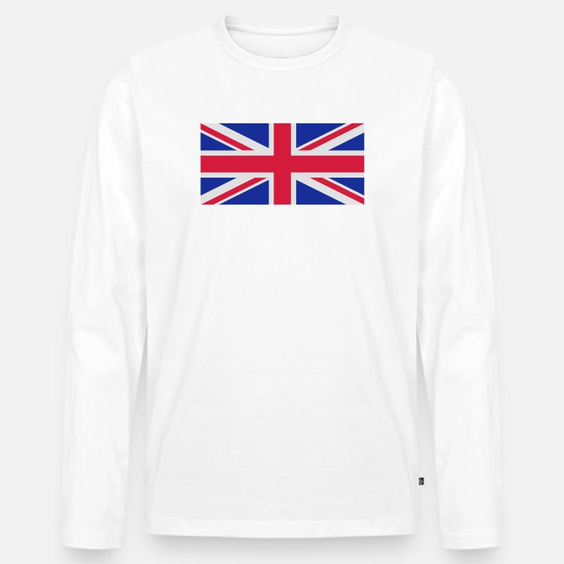 Britische Flagge - Männer Premium Bio Langarmshirt - Weiß