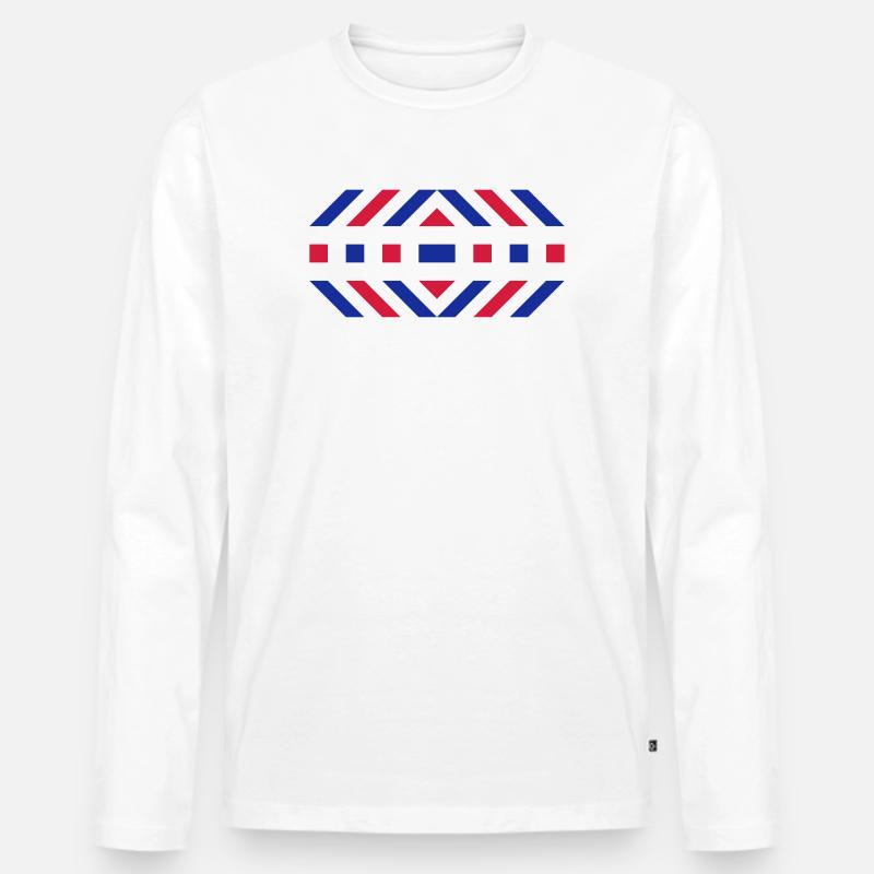 Muster - Männer Premium Bio Langarmshirt - Weiß