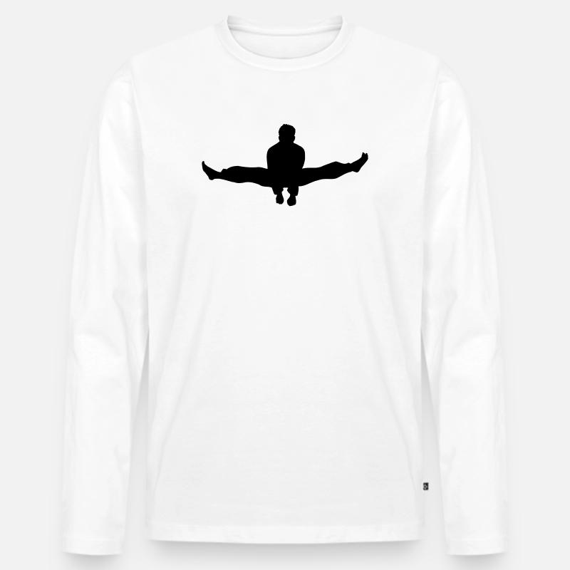 Karate oder Taekwondo Double Kick Schatten - Männer Premium Bio Langarmshirt - Weiß