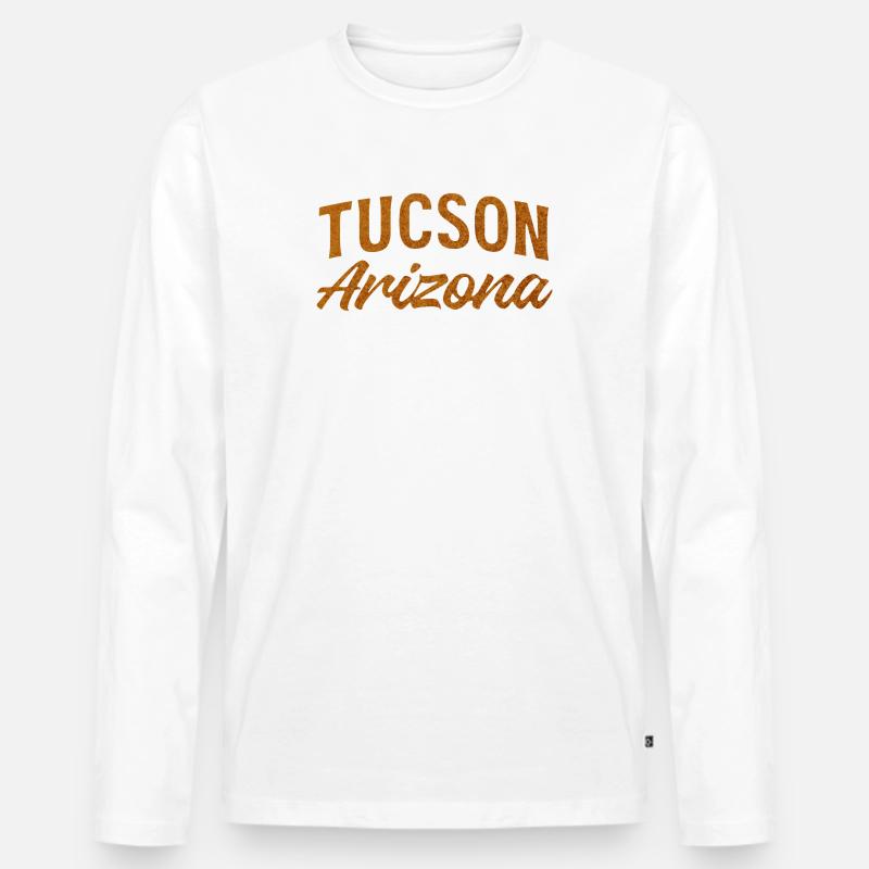 Tucson Arizona Rustic Script - Männer Premium Bio Langarmshirt - Weiß