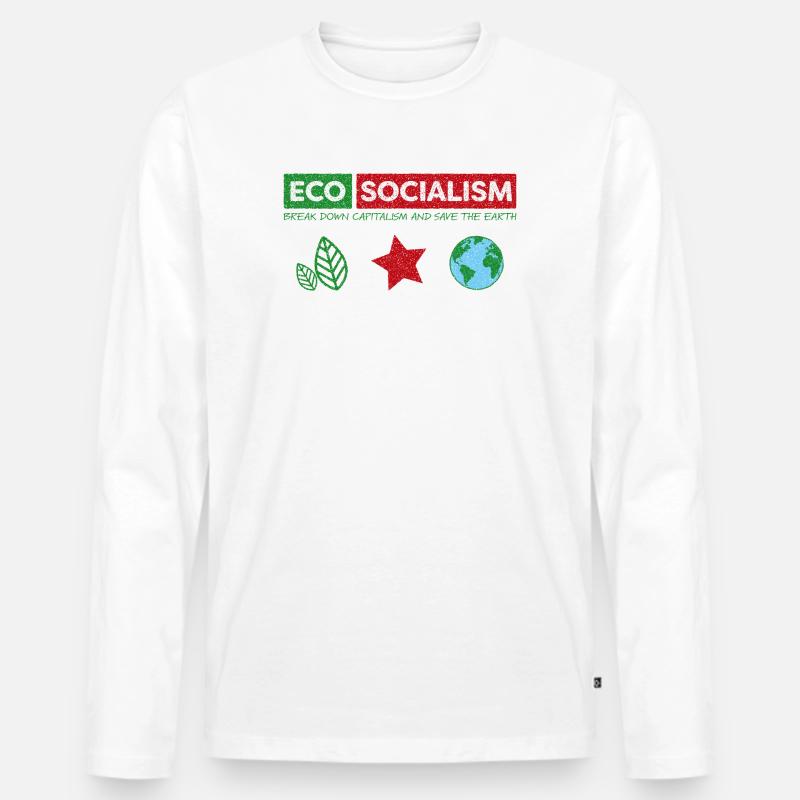 Öko-Sozialismus - Männer Premium Bio Langarmshirt - Weiß