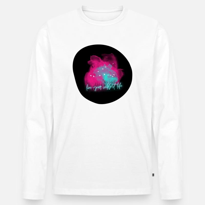 Design - Männer Premium Bio Langarmshirt - Weiß