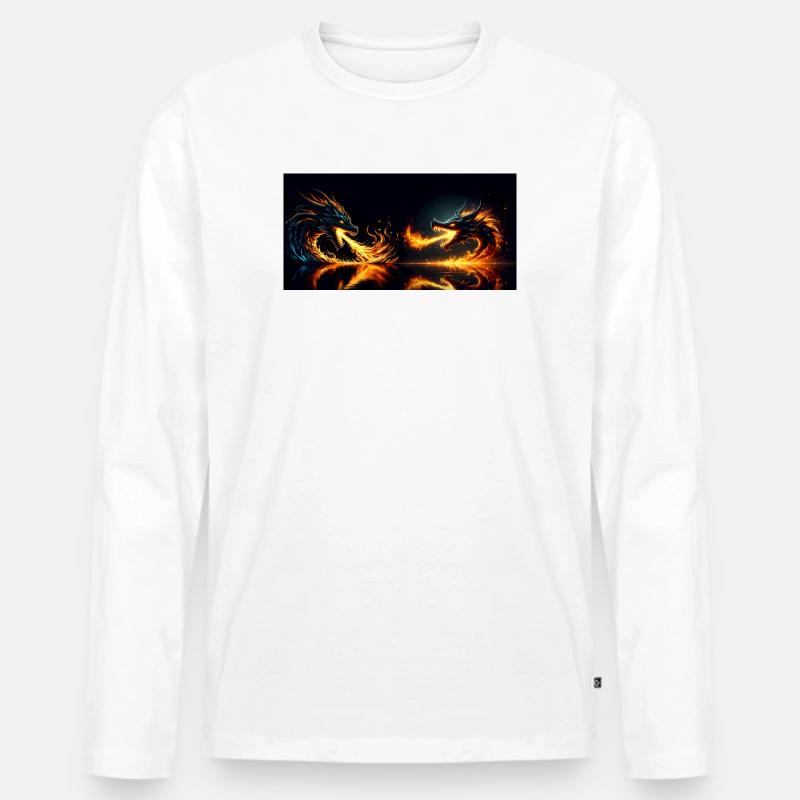 Hitze des Gefechts - Männer Premium Bio Langarmshirt - Weiß