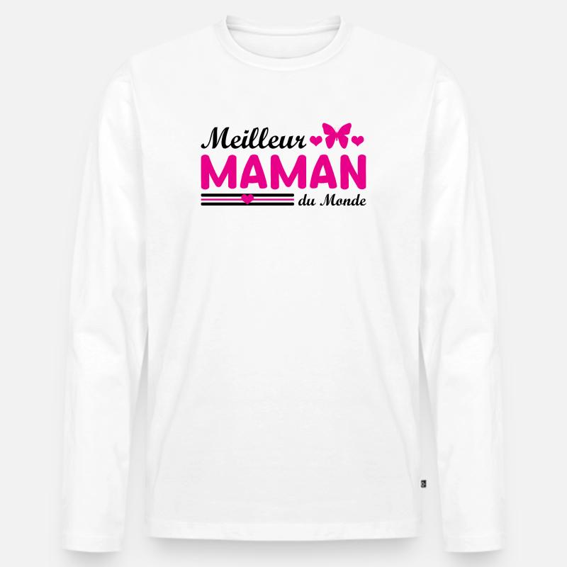 Beste Mutter der Welt - Männer Premium Bio Langarmshirt - Weiß