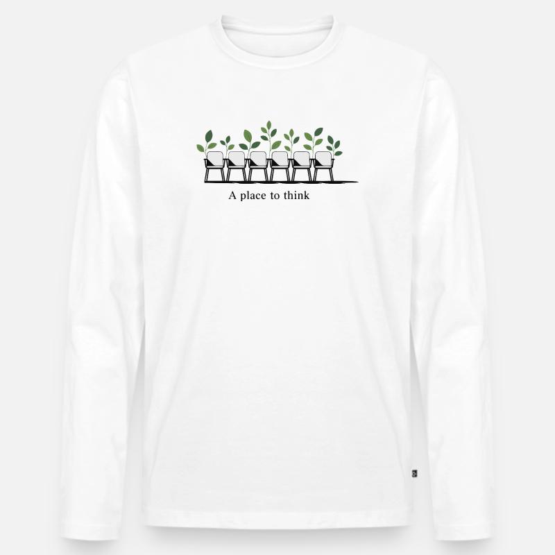 Üppige Thinkspace-Stühle - Männer Premium Bio Langarmshirt - Weiß