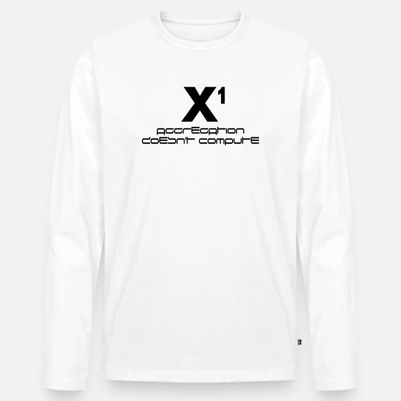 X hoch eins – aggregation doesn't compute - Männer Premium Bio Langarmshirt - Weiß