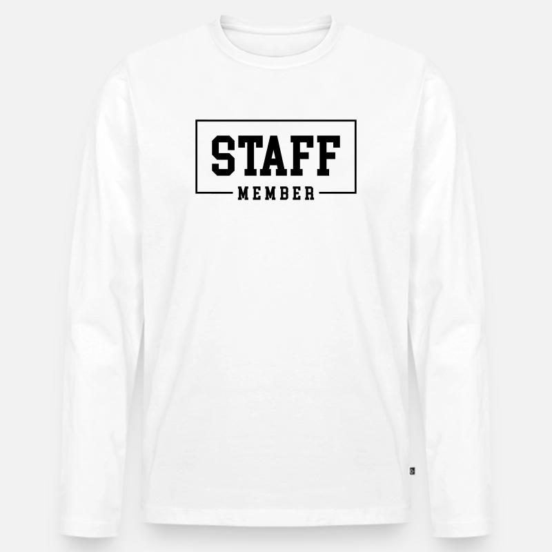 Staff Member - Männer Premium Bio Langarmshirt - Weiß