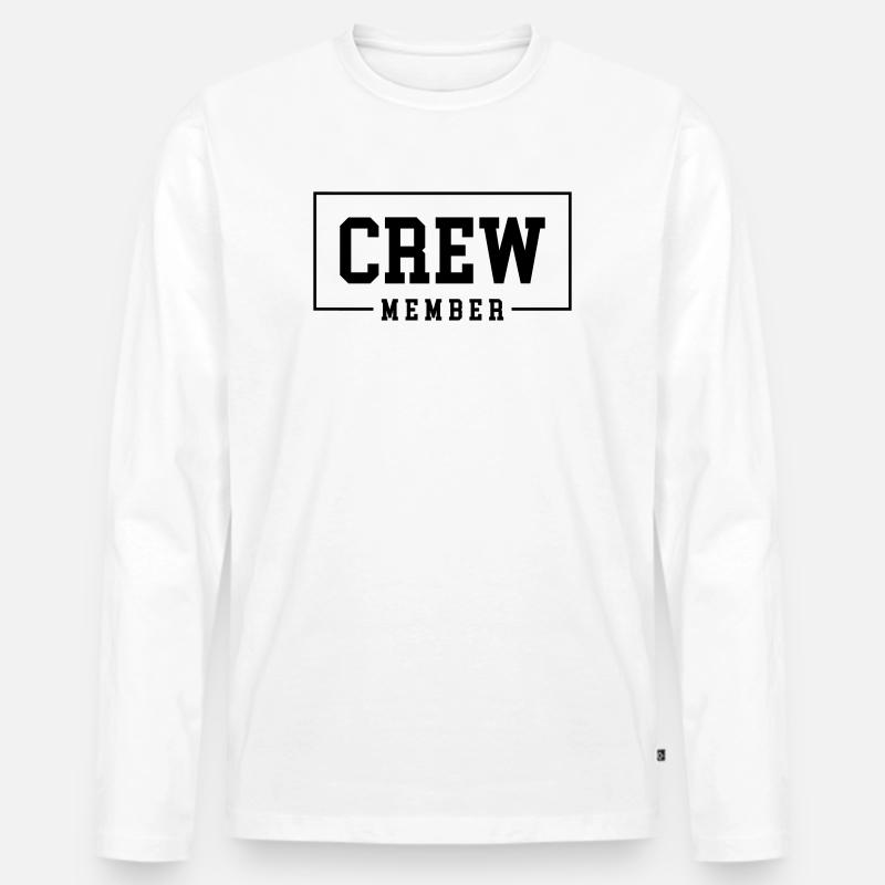 Crew Member - Männer Premium Bio Langarmshirt - Weiß