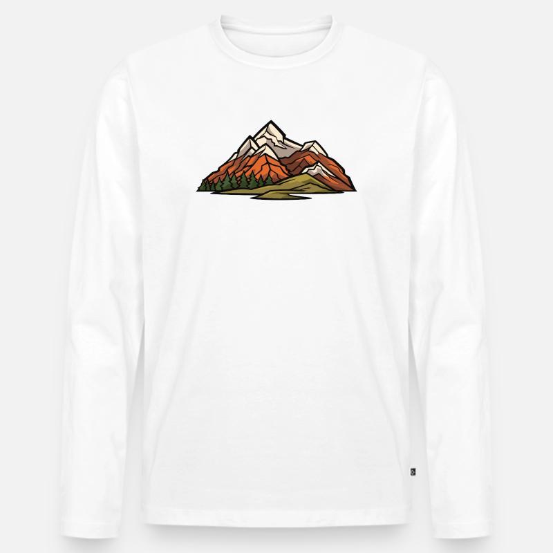 Berge Landschaft - Männer Premium Bio Langarmshirt - Weiß