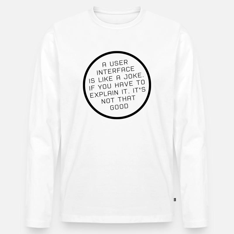 UX/UI Design | Designer | Interface | IT - Männer Premium Bio Langarmshirt - Weiß