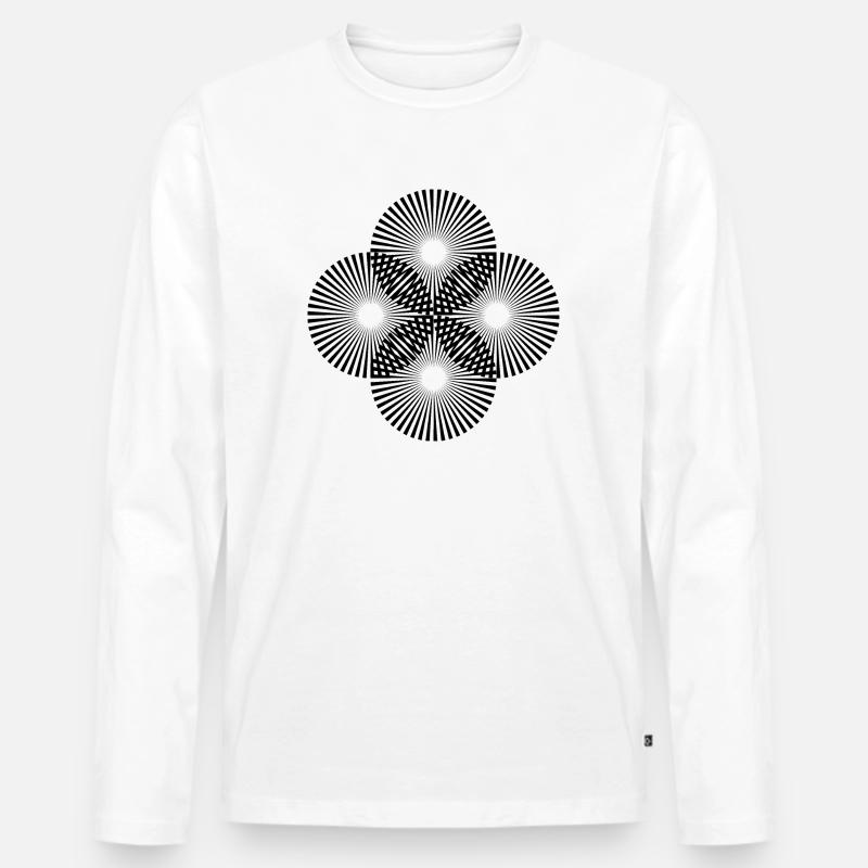 Illusion Geometry Optical Illusion Pattern - Men's Premium Organic Long Sleeve Shirt - white