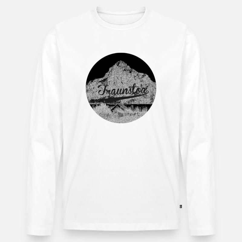 Traunstoa - Traunstein - rund - Männer Premium Bio Langarmshirt - Weiß
