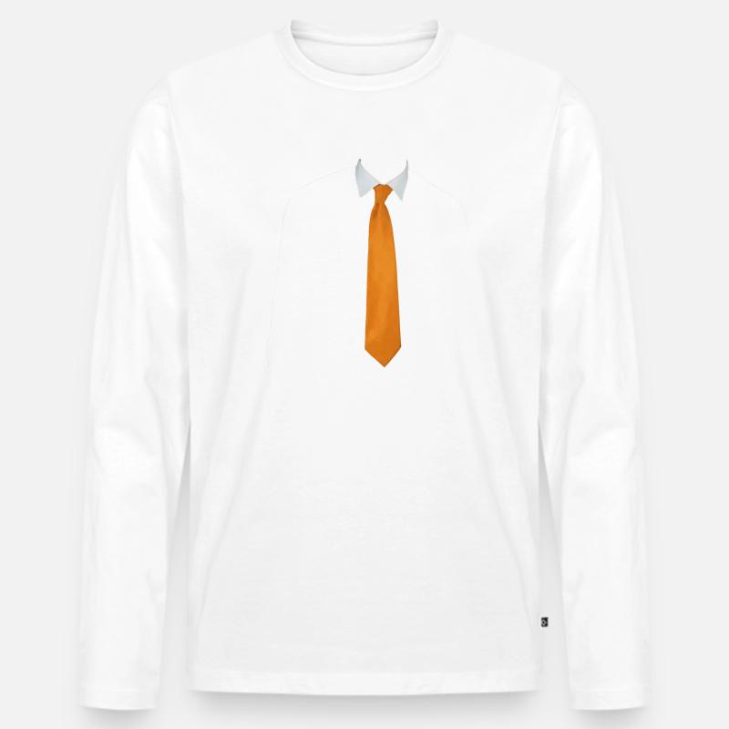 kravatte gelb - Männer Premium Bio Langarmshirt - Weiß