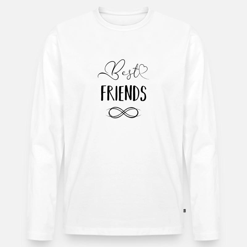 Beste Freunde - Männer Premium Bio Langarmshirt - Weiß