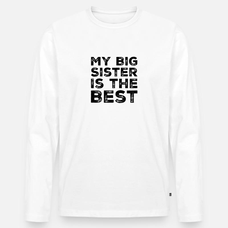 Große Schwester - Männer Premium Bio Langarmshirt - Weiß