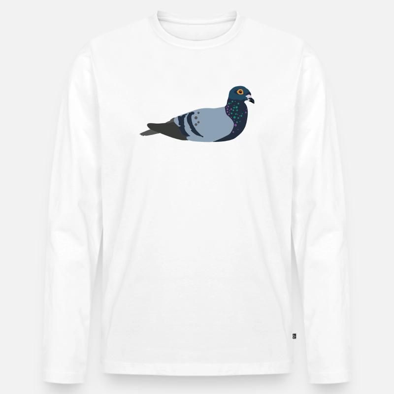 Taube  - Männer Premium Bio Langarmshirt - Weiß