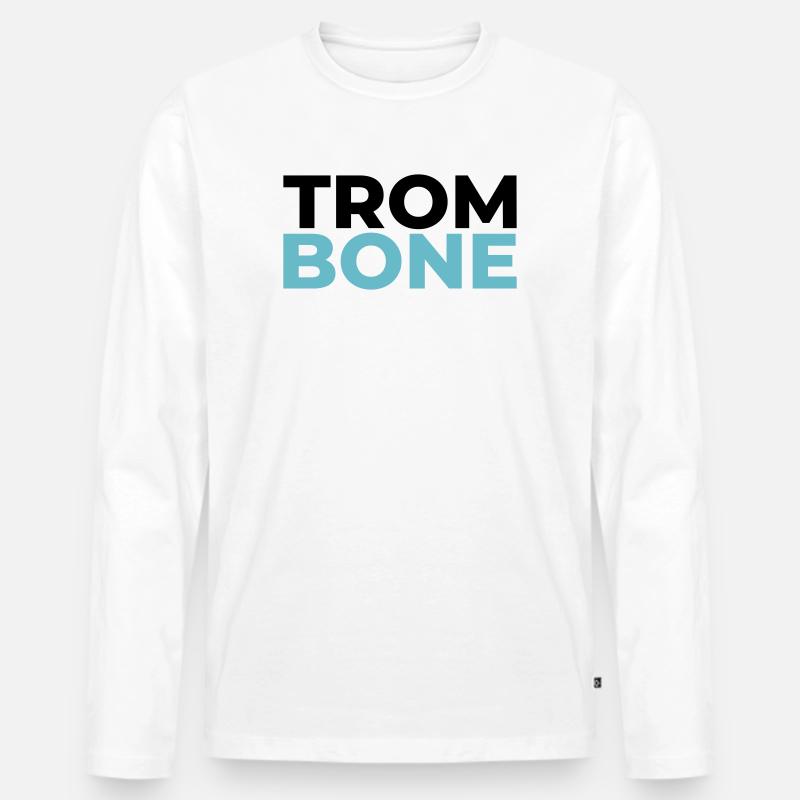 TROMBONE - Männer Premium Bio Langarmshirt - Weiß