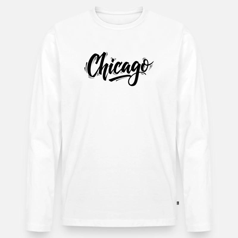 Chicago - Men's Premium Organic Long Sleeve Shirt - white