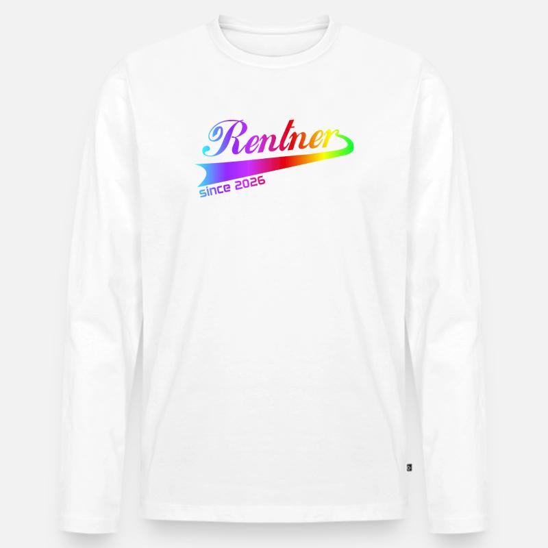 Rentner 2026 Ruhestand Rentner Pullover, Kappe - Männer Premium Bio Langarmshirt - Weiß