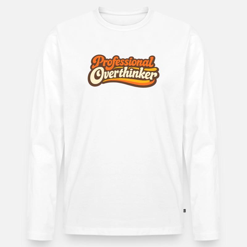 PROFESSIONAL OVERTHINKER Retro - Männer Premium Bio Langarmshirt - Weiß