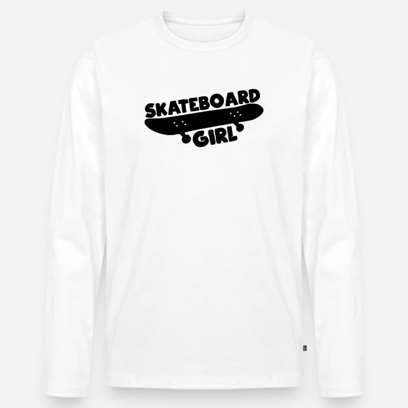 Skateboarderin - Männer Premium Bio Langarmshirt - Weiß
