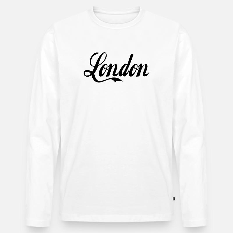 london - Männer Premium Bio Langarmshirt - Weiß