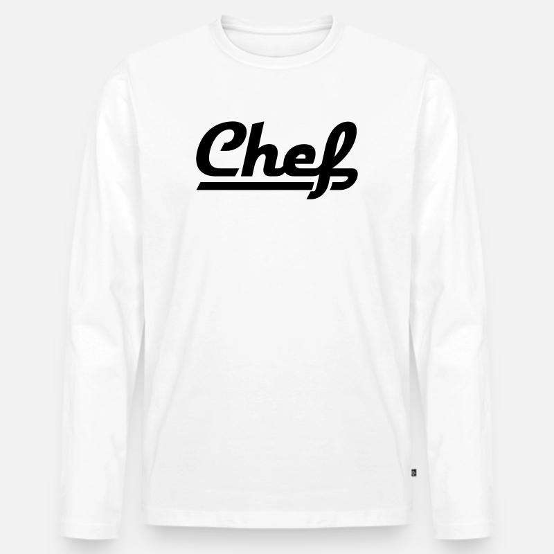 Chef - Männer Premium Bio Langarmshirt - Weiß
