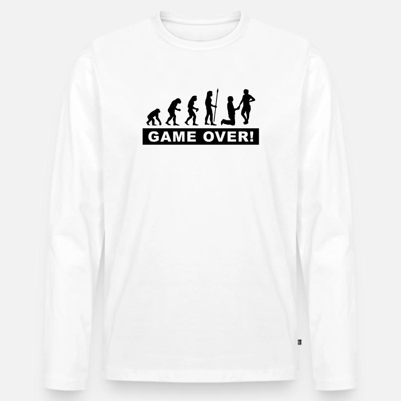 evolution_wedding - Männer Premium Bio Langarmshirt - Weiß