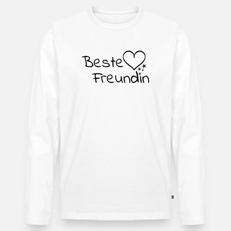 Beste Freundin - Männer Premium Bio Langarmshirt - Weiß