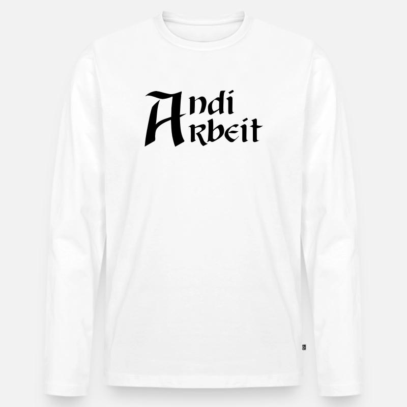 Andi Arbeit - Männer Premium Bio Langarmshirt - Weiß