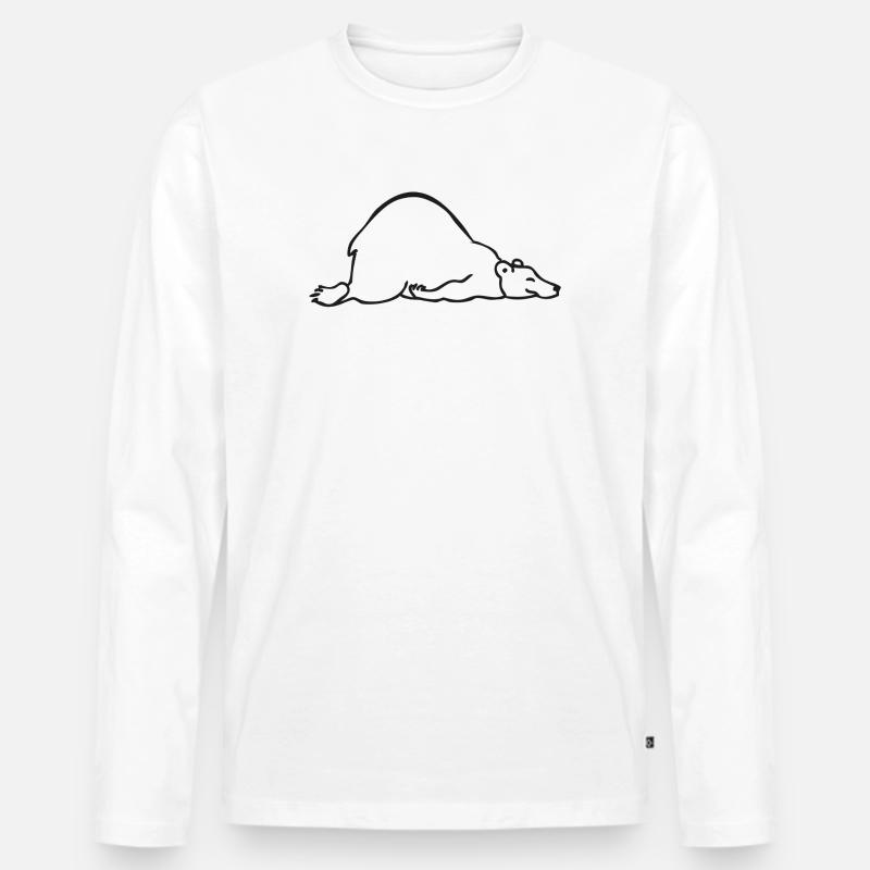 Sleeping bear | Schlafender Bär - Männer Premium Bio Langarmshirt - Weiß