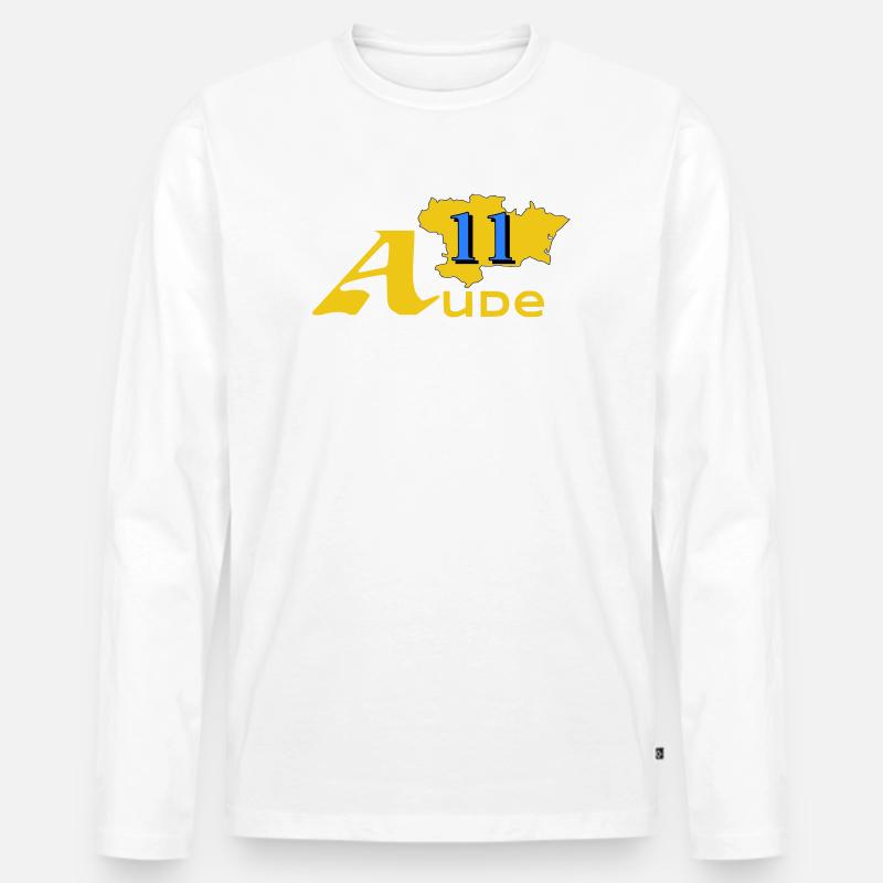 Aude - Männer Premium Bio Langarmshirt - Weiß