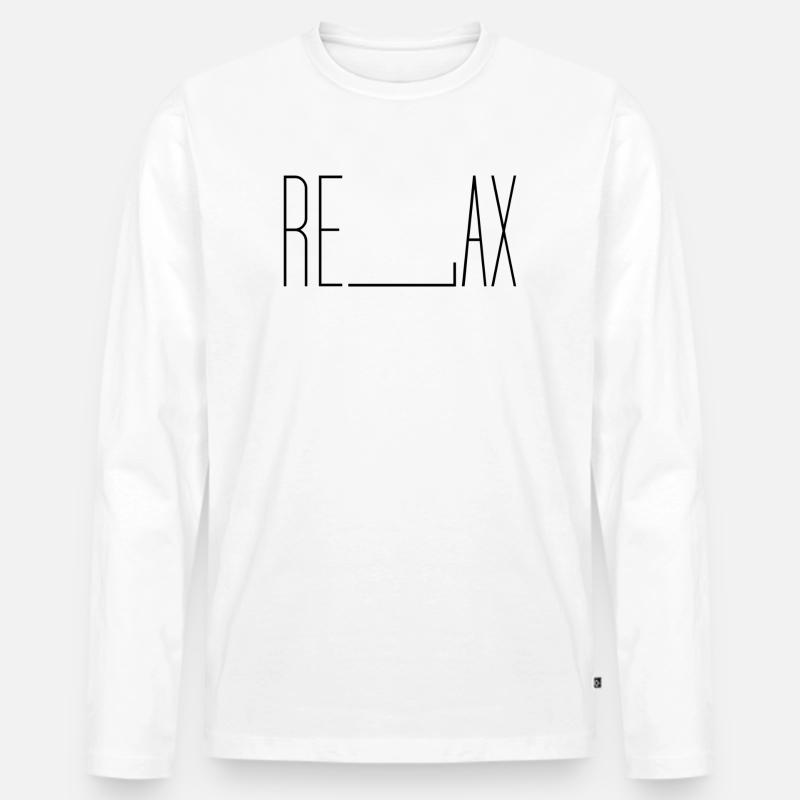 Relax - Männer Premium Bio Langarmshirt - Weiß