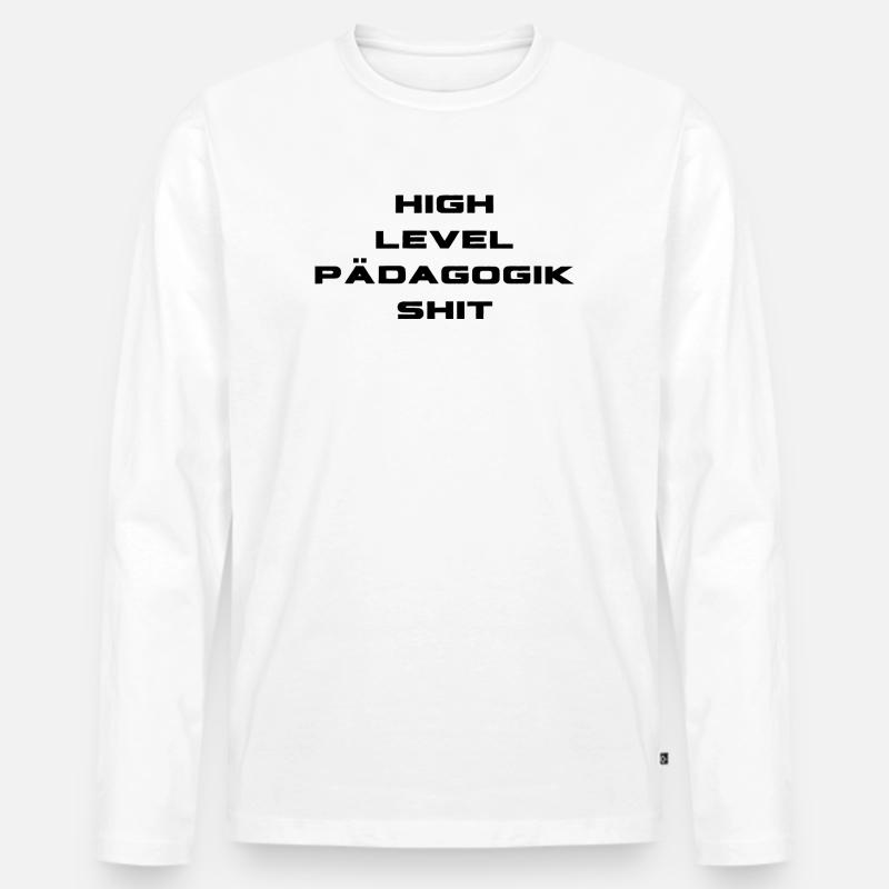 pädagogik shit - Männer Premium Bio Langarmshirt - Weiß