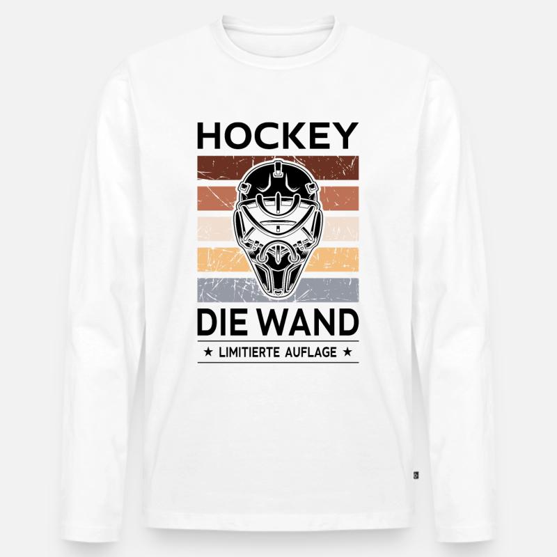 Die Wand - Männer Premium Bio Langarmshirt - Weiß
