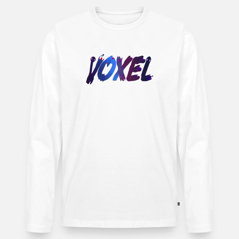Voxel - Männer Premium Bio Langarmshirt - Weiß