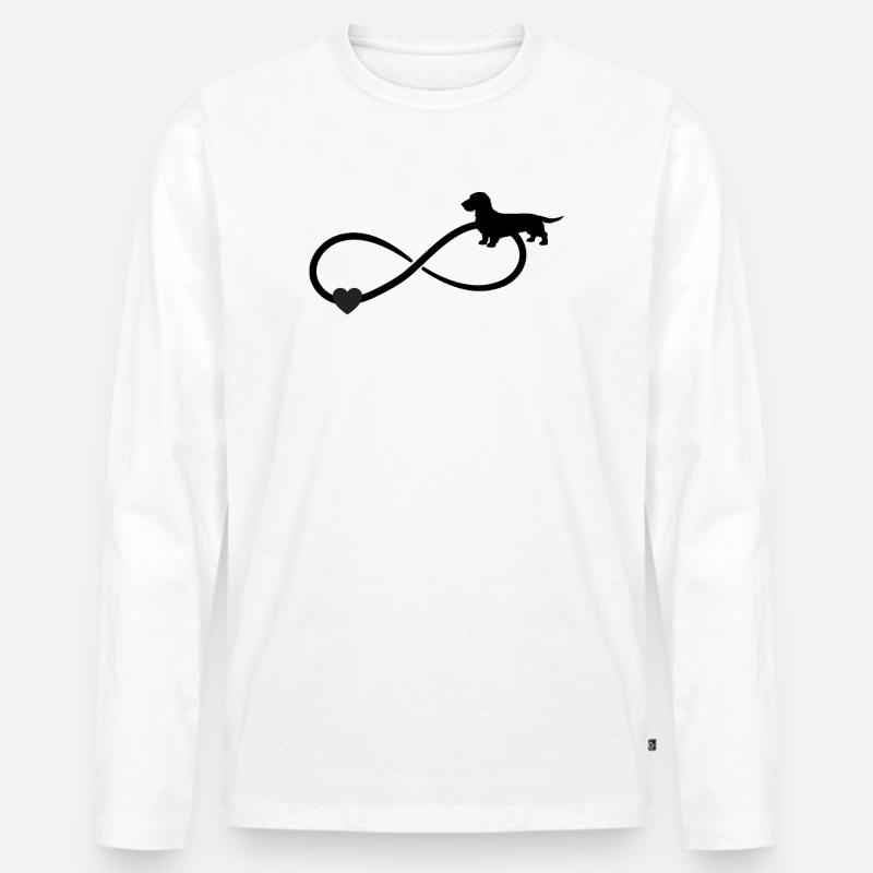Rauhaardackel Dackel Unendlichkeit  - Männer Premium Bio Langarmshirt - Weiß