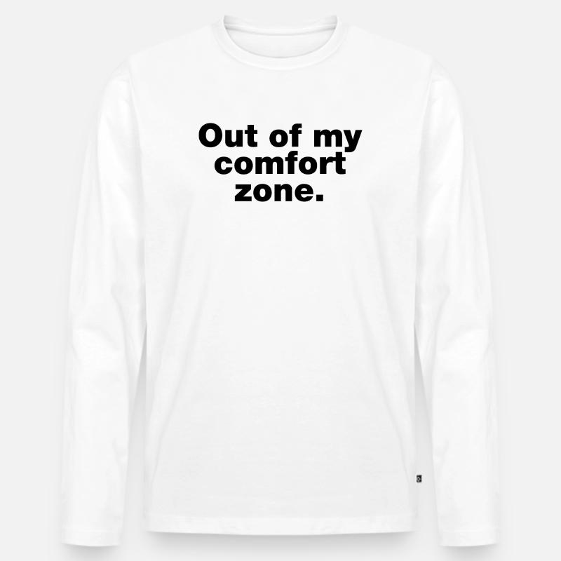 Außerhalb meiner Komfortzone - Männer Premium Bio Langarmshirt - Weiß