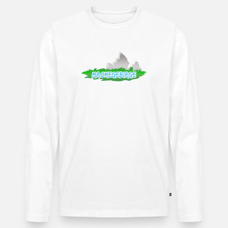 Berg Maokegebirge - Männer Premium Bio Langarmshirt - Weiß