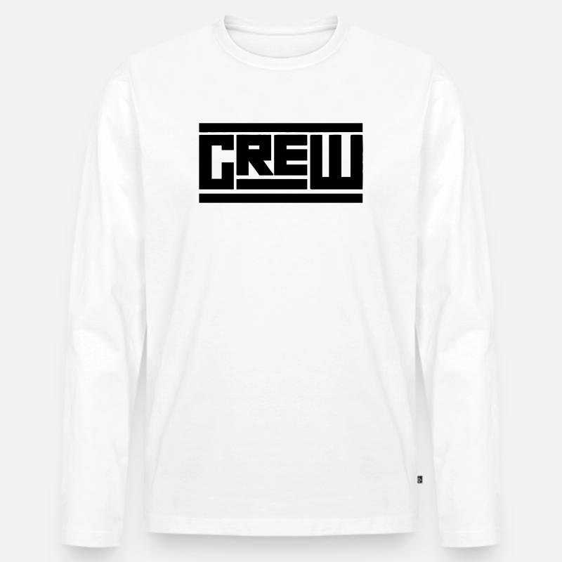 Crew - Männer Premium Bio Langarmshirt - Weiß