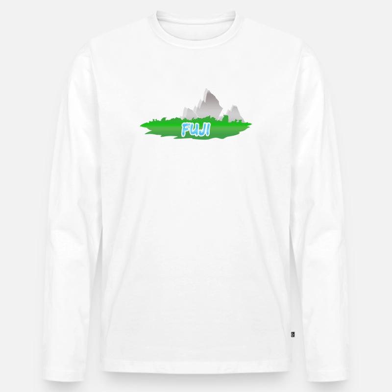 Fuji als Berg - Männer Premium Bio Langarmshirt - Weiß
