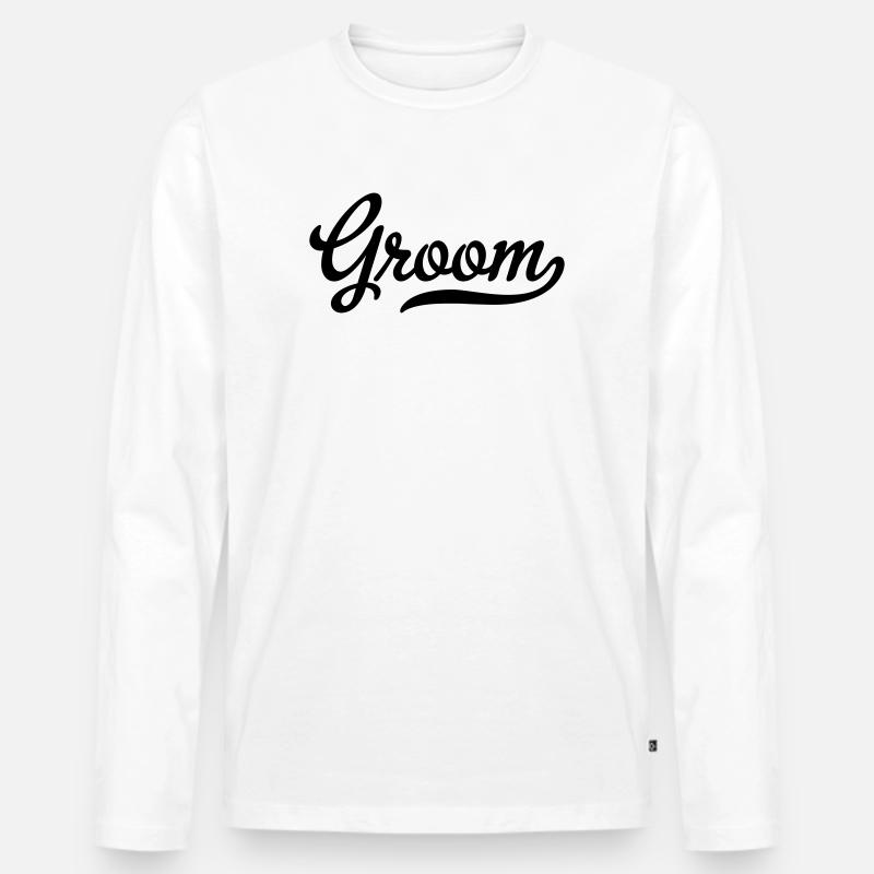 groom - Männer Premium Bio Langarmshirt - Weiß